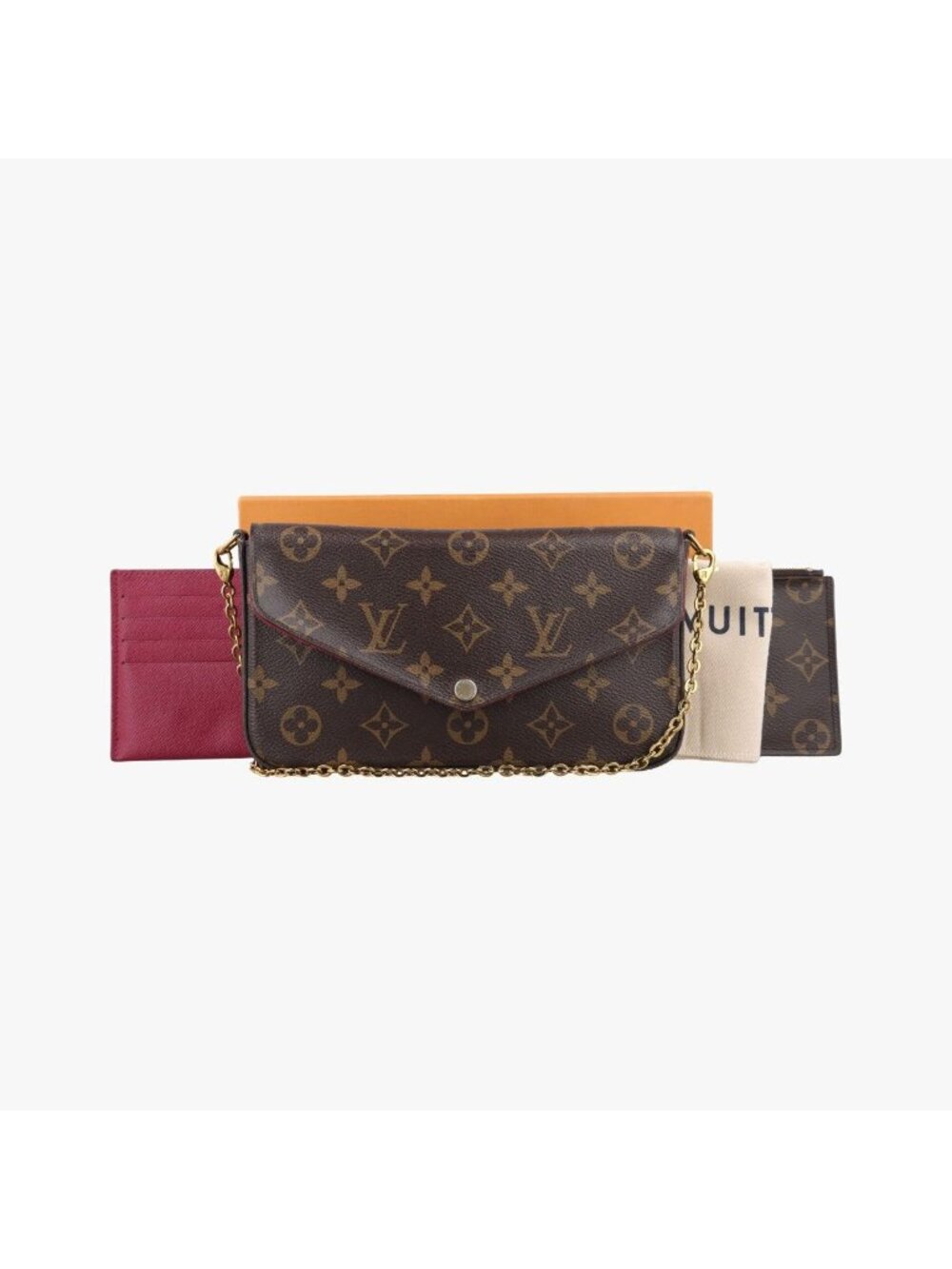Louis Vuitton Pochette Felicie Monogram Brown Canvas Shoulder Bag